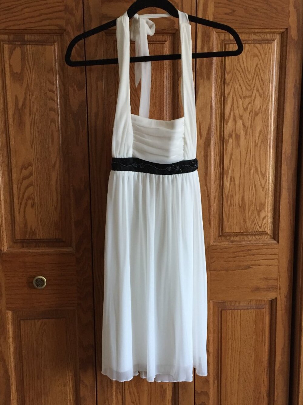 City Triangles - White dress with black trimming.  S